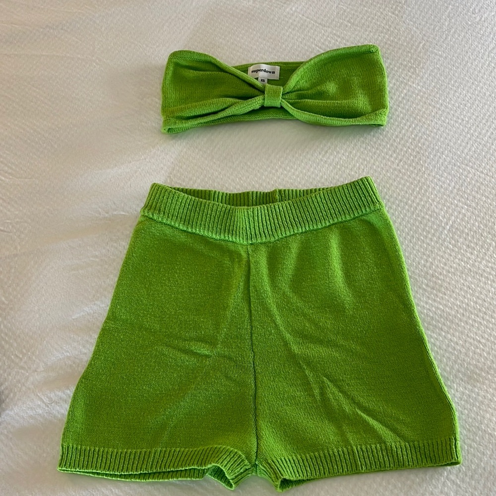 Superdown Green Shorts Set